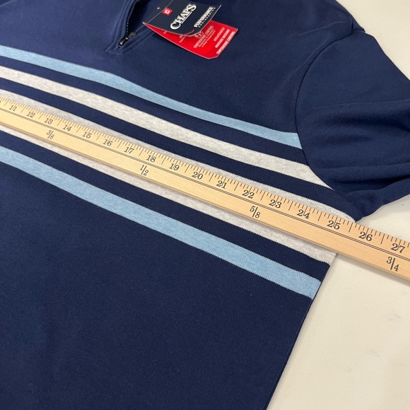 Chaps Men's Blue and Gray Zip-Up Sweater - Picture 12 of 15